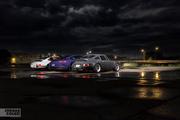 Porsche three at night