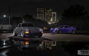 Porsche two at night